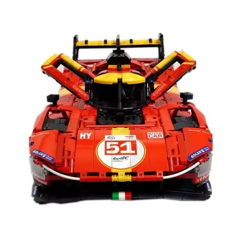 Ferrari 499P 51 Da Costruire 3875 Pezzi Le Mans 1:8 Mattoncini Technic Rossa New - Immagine 4 di 4