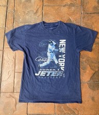 Vintage Y2K New York Yankees 2 Derek Jeter T Shirt Medium Baseball MLB 00s