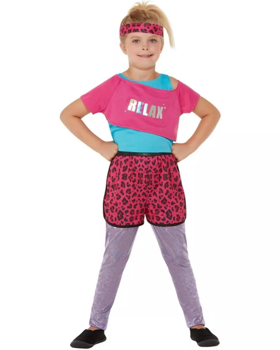 Childs Girls 1980S Relax Fancy Dress Costume Kids 80S Aerobics Outfit By  Smiffys | Ebay