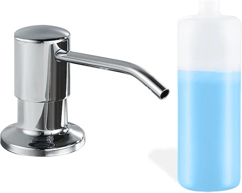 Built in Soap Dispenser for Kitchen Sink, Chrome Stainless Steel Countertop Pump - Picture 1 of 12