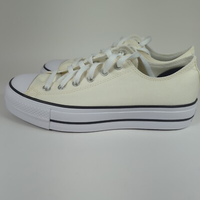 Converse Platform Chuck Taylor All Star Low Lift Mens 9, Womens 11 Cream White
