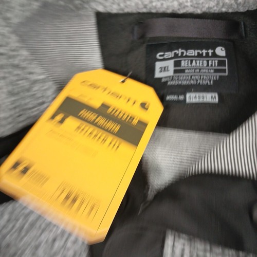 NWT CARHARTT Jacket Men's 3XL Fleece Pullover Jacket GRAY & Black Workwear Trim - Picture 2 of 8