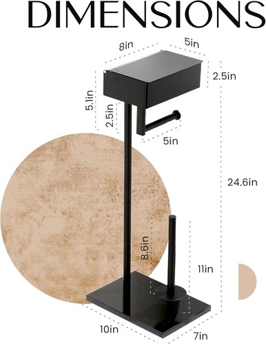 Sleek Free Standing Toilet Paper Holder and Wipe Organizer - Easy Assembly - Picture 9 of 11