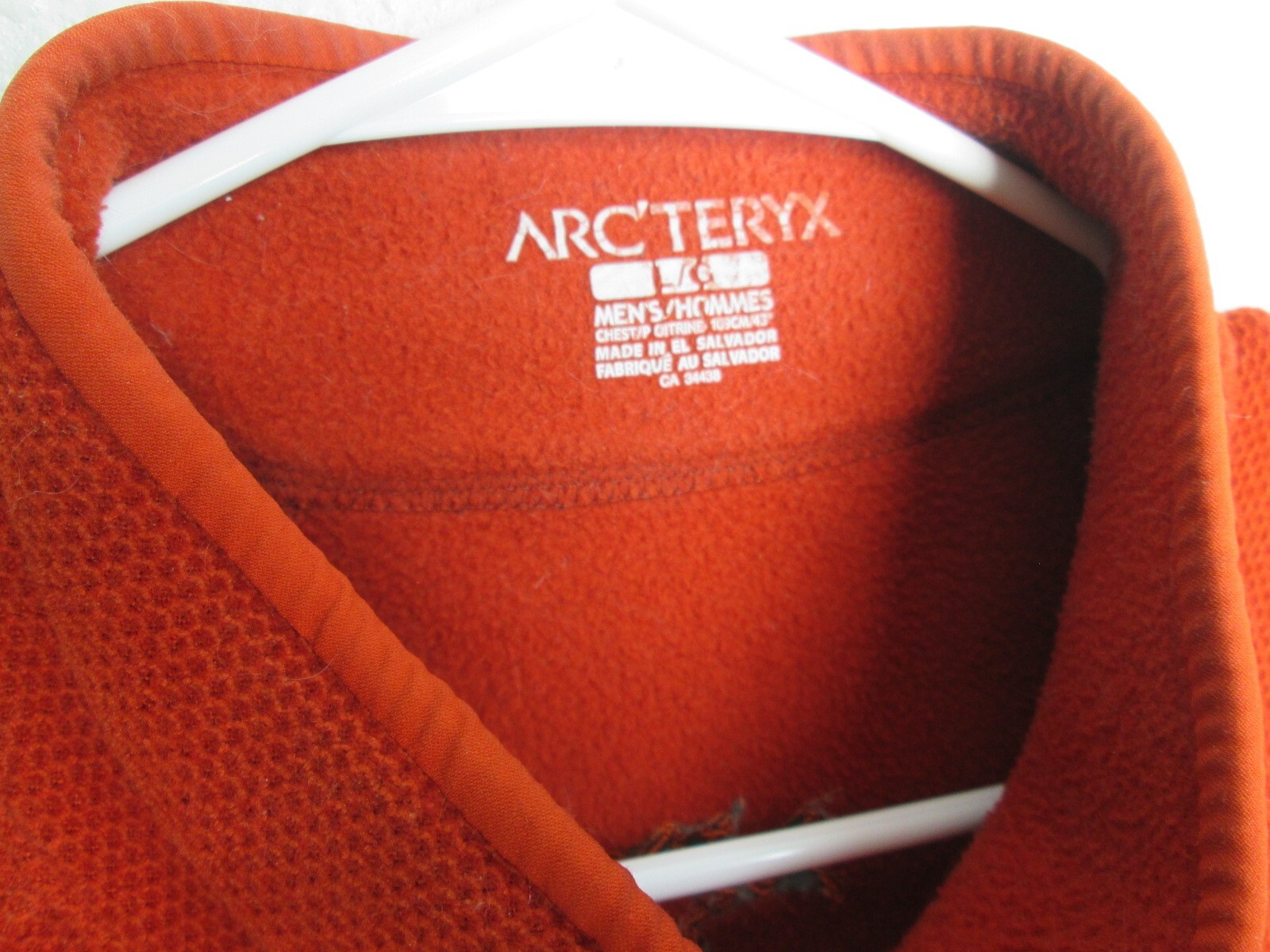 Arc'Teryx Polartec Giacca Pile Full Zip Arancione Bruciato Uomo L Tasche Arcteryx