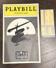 "Miss Saigon" Playbill The Broadway Theatre with 1997 Ticket Stub