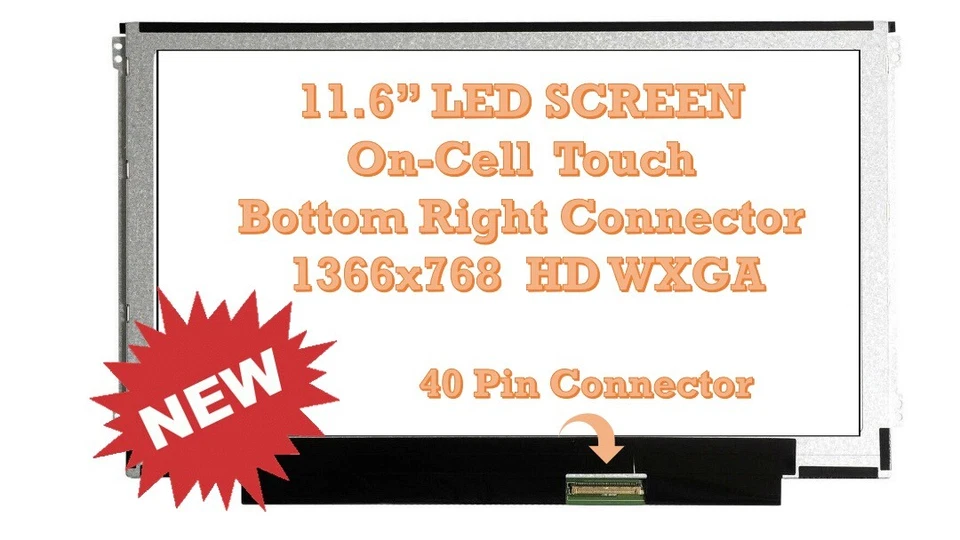 Nueva Pantalla LCD para BOE NV116WHM-T04 V8.0 40 pines Táctil HD 1366x768 Brillante Foto 3 de 3