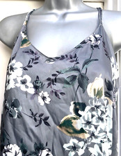 Zara Dress Women Size S-M Flower Grey Green Midi V Neck Frill Straps RRP 49.99£