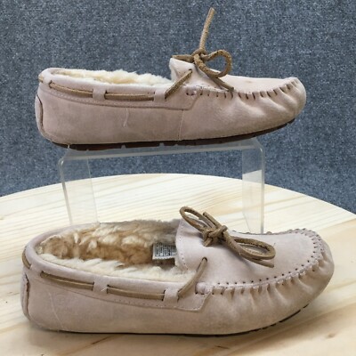 UGG Australia Slippers Womens Dakota Moccasins Beige Leather Sheepskin  SN5612