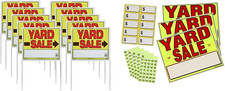 U-Stake Yard Sale Sign Kit - 10 Pack with All-Weather Signs  Stickers
