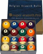ARAMITH SUPER PRO POOL BALLS MADE IN BELGIUM NEW FACTORY SEALED SHIPS FREE N MRE
