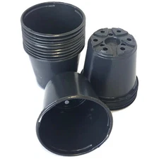 4 inch Round Black Plastic Pots - SET OF 825 - flower pot Nursery