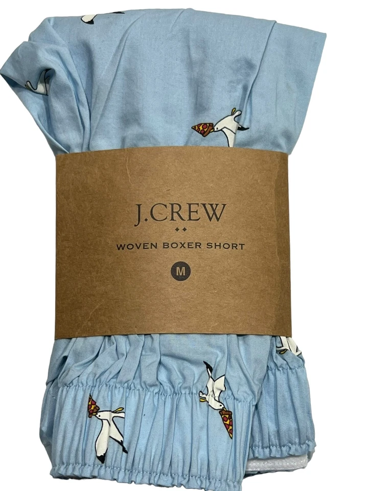 NUEVO CON ETIQUETAS J CREW Ropa Interior Boxer Talla S-M-L-XL Azul Pájaros Pizza 100% Algodón #J9 Foto 4 de 4