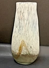 MCM MURANO STUDIO ART GLASS ABSTRACT OVOID VASE GRAY & WHITE 12" TALL