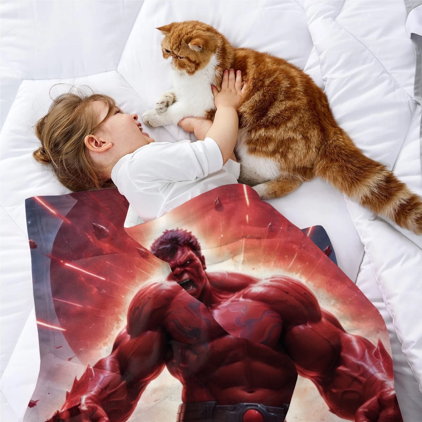 Red Hulk Flannel Blanket Soft Sofa Bed Couch Throw Birthday Gift