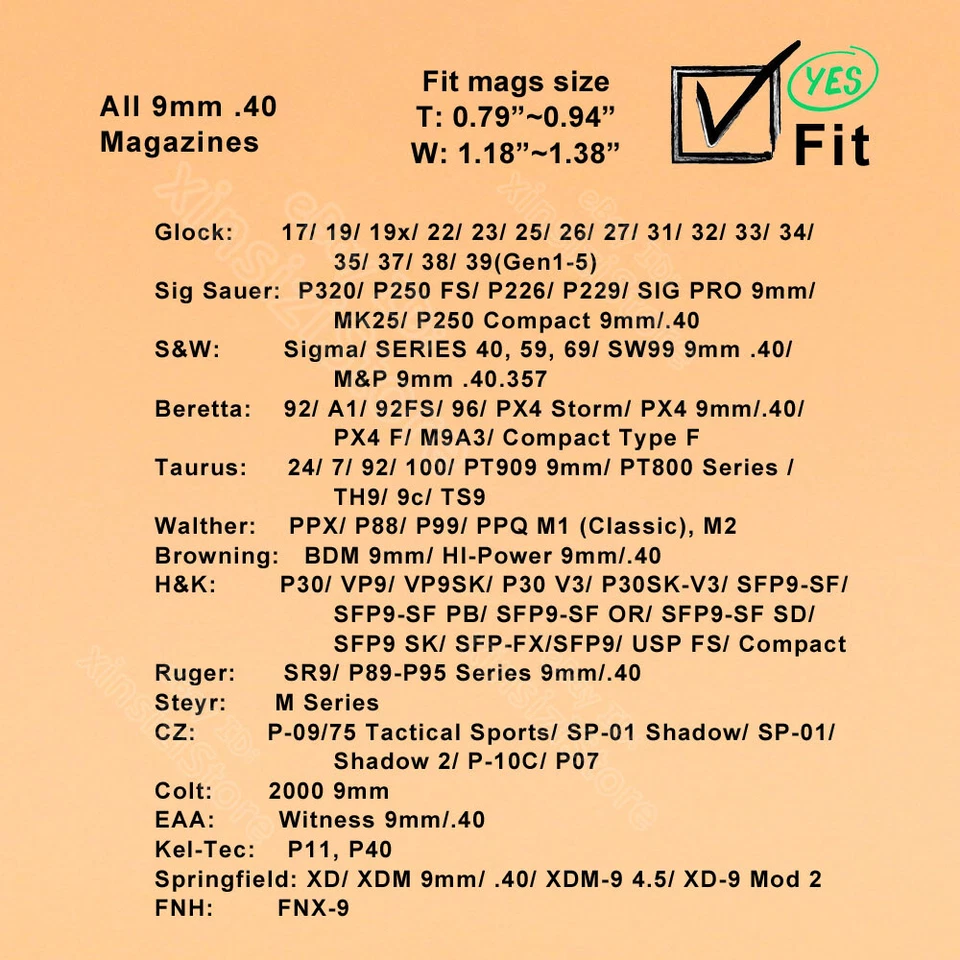 G3 G2C Mags Pouch Magazine Holster For Glock 17 19 Taurus G2 PT111 Beretta PX4 - Image 2 of 4