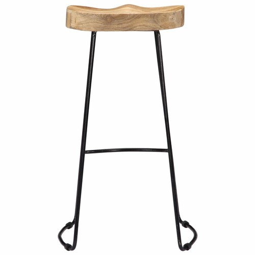 Vintage Wooden Bar Stool Set Of 2 Gavin Design Handmade Counter Chair Furniture - Picture 4 of 11