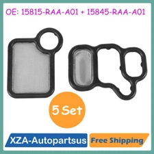 5 Set VTEC Solenoid Gasket And VTC Filter For Honda 15815-RAA-A01+15845-RAA-001