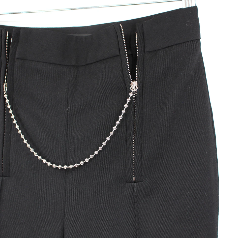 Calça Alexander Wang preta lã bola corrente zíper frontal 4 calças plissadas sob medida - Imagem 3 de 4