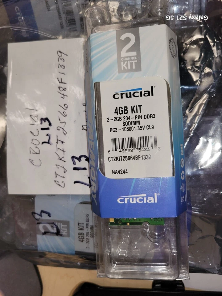 Crucial 4GB Kit (2 X 2GB) PC3-10600 DDR3-1333MHz non-ECC Unbuffered CL9 204-Pin - Image 4 of 4