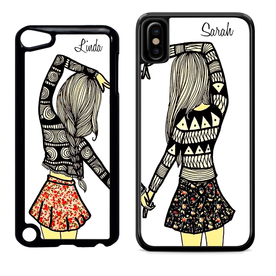 Custodia telefono Best Friend BFF adatta per iPhone iPod con QUALSIASI NOME (2 custodie) - Immagine 2 di 3