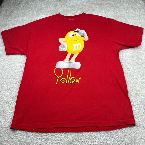 Vintage T Shirt Mens XL Red M&M's Big Graphic Tee Vintage 00s Yellow Penut MM - 第 1/9 張圖片