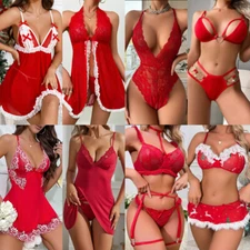Women's Sexy Lingerie Sleepwear Babydoll Underwear Lace Dress G-String Nightwear