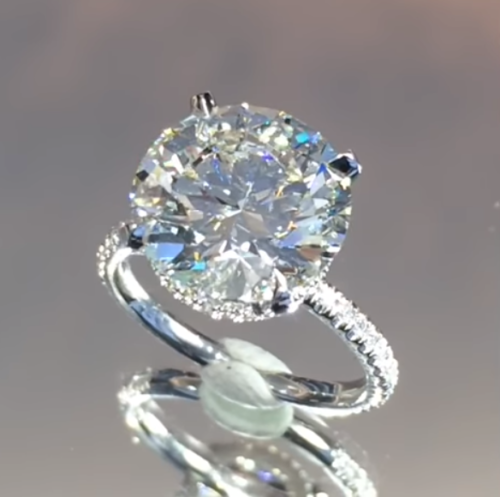 White Gold Plated 4ct Diamond Lab Created Engagement Ring For