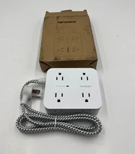 HANYCONY Surge Protector Power Strip 8 Wide Outlets with USB Charging Port White
