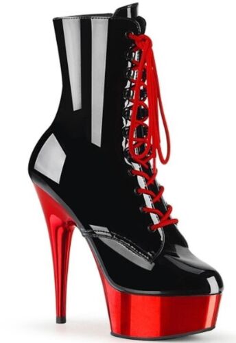 HIGH HEEL STILETTO PLATTFORM 6" SCHNÜRSTIEFELETTEN PLEASER DELIGHT 1020 - Bild 7 von 7