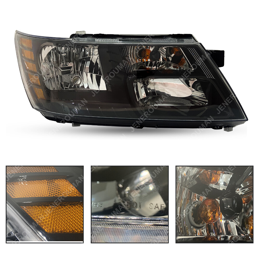 Headlights Assembly for 20092018 Dodge Journey Halogen Black Housing