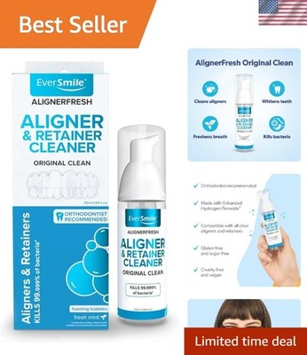 AlignerFresh  Clean Foam   Effective Teeth Whitener & Aligner Cleaner