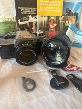 Canon AE-1 Program 35mm SLR Film Camera with 50mm Lens Kit, Tested and Working 