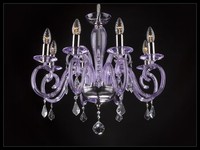 Bohemia Modern Leuchte Decken Leuchte Leuchter Kristall Lila Lampe Kronleuchter