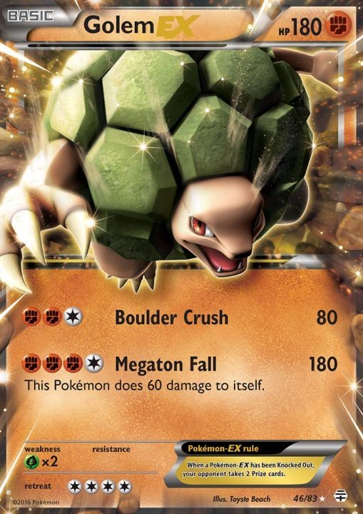 Golem-EX - 46/83 - Holo Rare ex LP, English Pokemon Generations