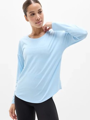 Athleta XL Move With Ease Top Mist Blue X-Large Regular