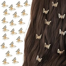 40PCS Gold Butterfly Hair Clips, Mini Metal Decorative Clip for Hairstyles 