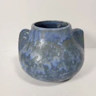 Brush McCoy Art Vellum 1930s Art Deco Pottery Mottled Matte Blue Fawn Vase 716
