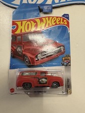 2022 Hot Wheels Red 56 Ford F-100 810 Hw Metro 76250 Damaged Card