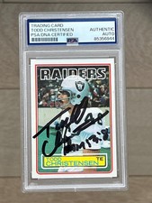 1983 Topps #298 Todd Christensen PSA/DNA Autograph ROOKIE Football Card - Ex. rookie card picture