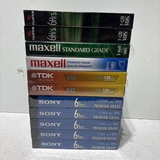 Blank VHS Tapes Sony, Maxell, Fuji, TDK T-120 Lot Of 11 New Sealed