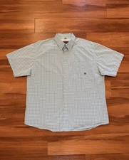 Ariat Pro Series Shirt Light Blue White Button Short Sleeve Men s Size 2XL XXL