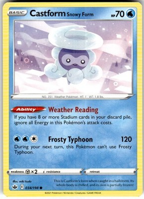 Castform Snowy Form 034/198 Common Chilling Reign Pokemon Lightly Played