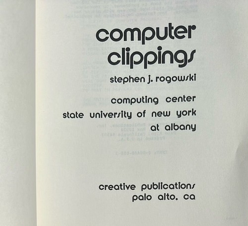 Computer Clippings Stephen J Rogowski 1976 SUNY Albany Basic Fortran Vintage Boo - Picture 5 of 11