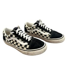 VANS Old Skool Checkerboard Shoes in Black White MEN'S 5.5