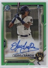2021 Bowman Chrome Prospect Green Refractor 31/99 Eduardo Garcia Auto 1bc8