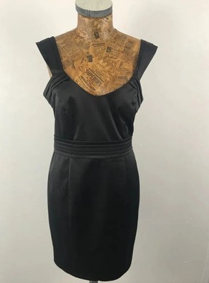 OCCASION DUNNES DRESS 14 BLACK BODYCON Formal Summer Backless Short Soft Stretch