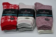 6 NEW PAIRS Cuddl Duds Ladies Comfort Boot Socks Cozy Plushfill Womens Size 4-10