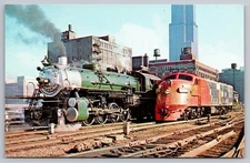 Vintage 1973 Southern Railway Rock Island Lines Train Postcard Chicago