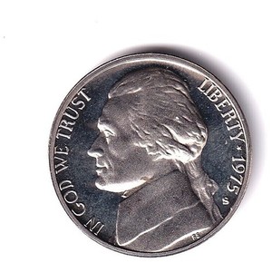 1975 S Proof Jefferson Nickel 5c Coin from Proof Set #542