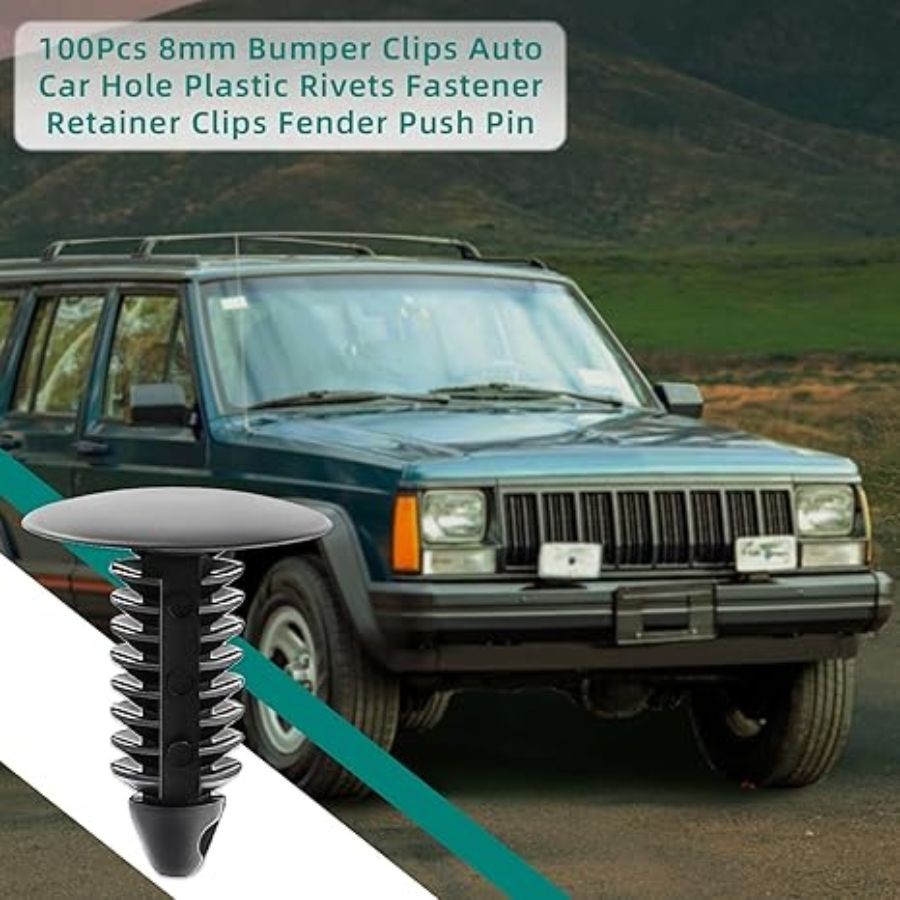 100Pcs 8mm Bumper Clips Auto Car Hole Plastic Rivets Fastener Retainer Clips Fen